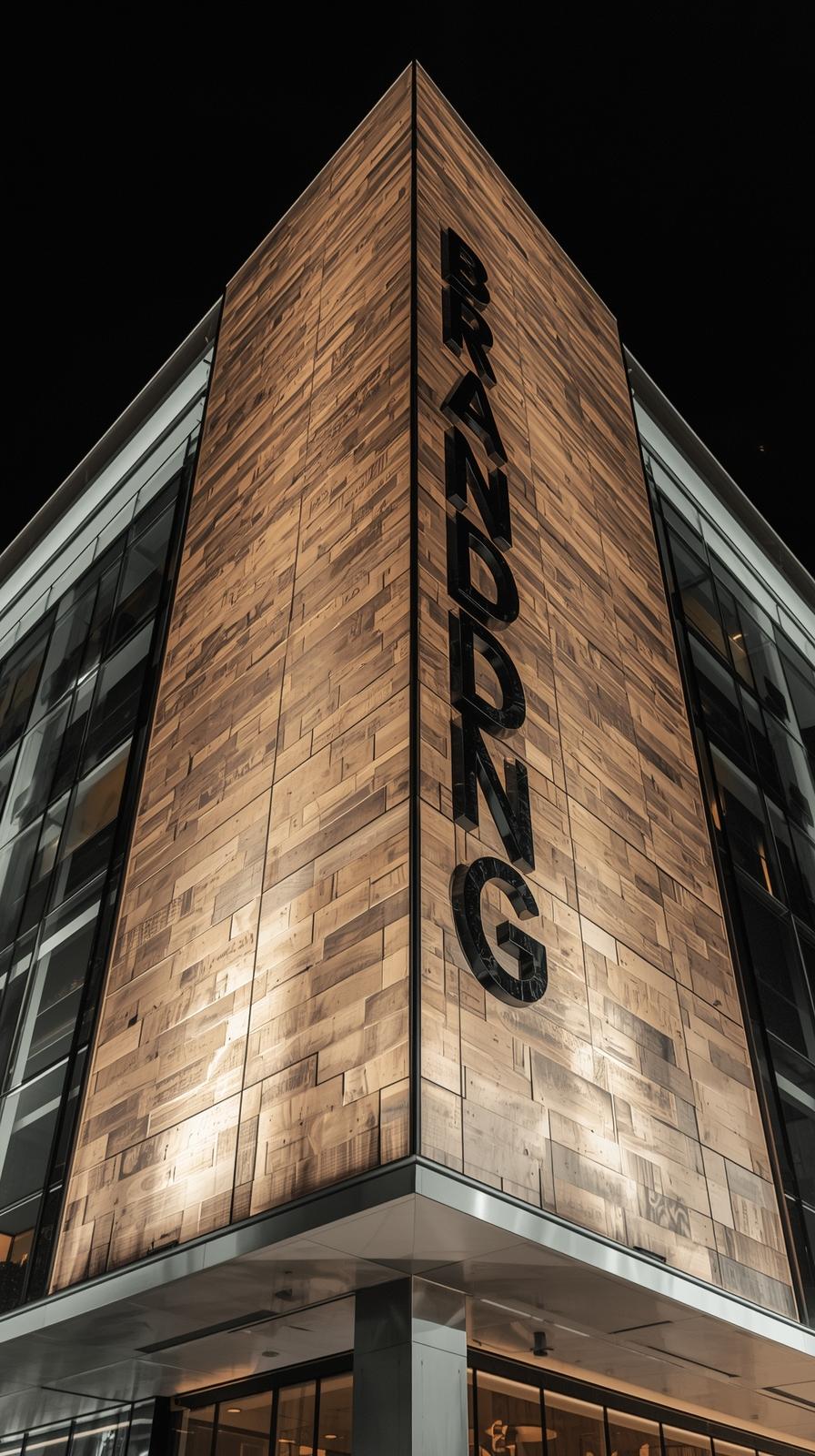 Edificio con branding vertical